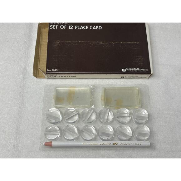 36 Vintage Mid Century Modern MCM Acrylic Lucite Dinner Name Place Card Holders - Picture 2 of 15